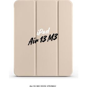 Fuchsia iPad Air 13 2025 M3 Çip Uyumlu Standlı Katlanabilir Smart Cover Gold Tablet Kılıfı