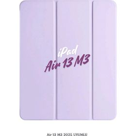 Fuchsia iPad Air 13 2025 M3 Çip Uyumlu Standlı Katlanabilir Smart Cover Lila Tablet Kılıfı