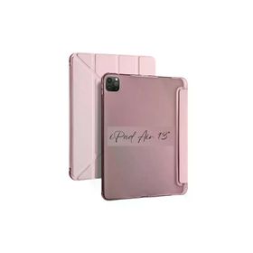 Fuchsia iPad Air 13 inç M2 Çipli Uyumlu Kalem Bölmeli Akıllı Trifolding Mor Tablet Kılıfı