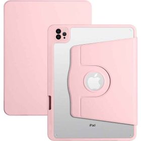 Fuchsia iPad Pro 11 inç M2 3./4. Nesil Uyumlu 360° Dönebilen Yatay Dikey Stand Özellikli Rose Gold Pino Tablet Kılıfı