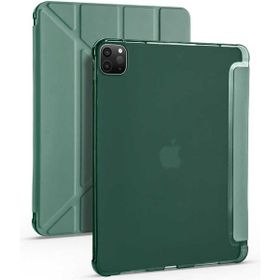 Fuchsia iPad Pro 12.9 2021 5. Nesil Uyumlu Kalemlikli Standlı Katlanabilir Uyku Modu Özellikli Tablet Kılıfı