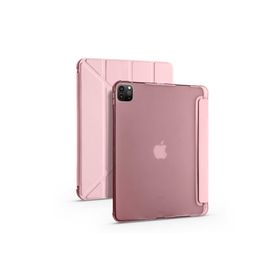 Fuchsia iPad Pro 12.9 2021 5. Nesil Uyumlu Kalemlikli Standlı Katlanabilir Uyku Modu Özellikli Tablet Kılıfı