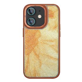 Fuchsia İphone 11 İle Uyumlu Hbc-201 Salvador Simli Kahverengi Kapak
