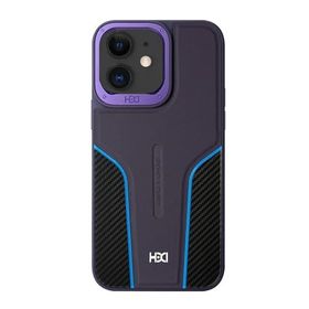 Fuchsia İphone 11 İle Uyumlu Hbc-264 Lambor Karbon Fiber Sport Derin Mor Kapak