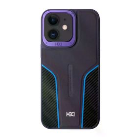 Fuchsia İphone 11 İle Uyumlu Hbc-264 Lambor Karbon Fiber Sport Derin Mor Kapak