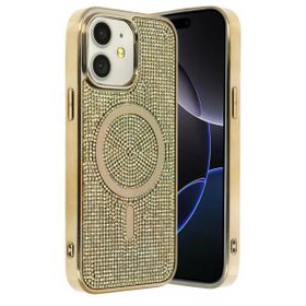 Fuchsia İphone 11 İle Uyumlu Helen Kablosuz Şarj Özellikli Gold Kapak