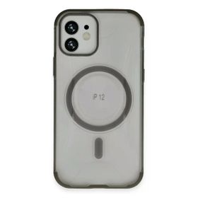 Fuchsia İphone 12 İle Uyumlu Hilton Kablosuz Şarj Özellikli Titan Gri Kapak