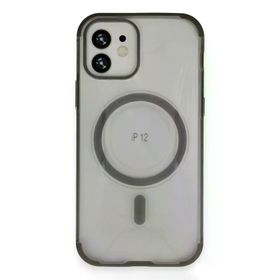 Fuchsia İphone 12 İle Uyumlu Hilton Kablosuz Şarj Özellikli Titan Gri Kapak