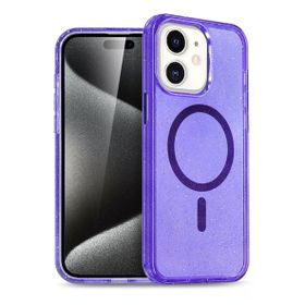 Fuchsia İphone 12 İle Uyumlu Star Kablosuz Şarj Özellikli Mor Kapak