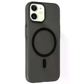 Fuchsia İphone 12 İle Uyumlu Tuna Pc Slim Kablosuz Şarj Özellikli Siyah Kapak