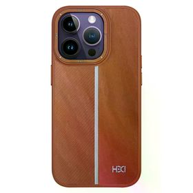 Fuchsia İphone 13 Pro İle Uyumlu Kılıf Hbc-155 Lizbon Kahverengi Kapak