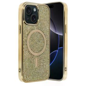Fuchsia İphone 14 İle Uyumlu Gold Helen Kablosuz Şarj Özellikli Kapak