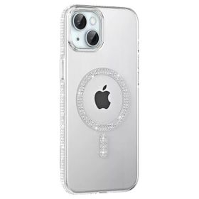 Fuchsia İphone 14 İle Uyumlu Move Taşlı Natural Grey Kablosuz Şarj Özellikli Kapak
