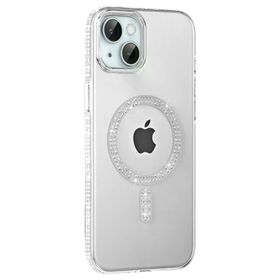 Fuchsia İphone 14 İle Uyumlu Move Taşlı Natural Grey Kablosuz Şarj Özellikli Kapak