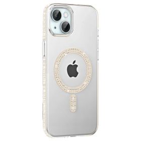 Fuchsia İphone 14 İle Uyumlu Move Taşlı Pembe Kablosuz Şarj Özellikli Kapak
