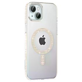 Fuchsia İphone 14 İle Uyumlu Move Taşlı Pembe Kablosuz Şarj Özellikli Kapak