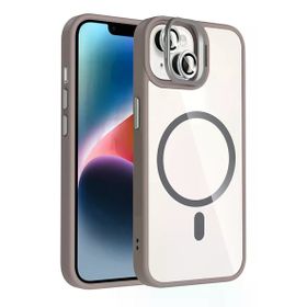 Fuchsia İphone 14 İle Uyumlu Remim Titan Gri Lensli Kablosuz Şarj Özellikli Standlı Kapak