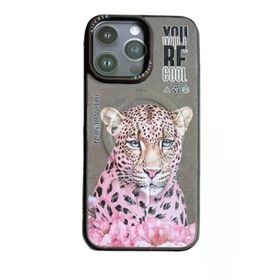 Fuchsia İphone 14 Pro İle Uyumlu Fun Natural Grey 2 Kablosuz Şarj Özellikli Kapak