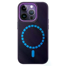 Fuchsia İphone 14 Pro İle Uyumlu Hbc-156 Forum Magneticsafe Kapak - Derin Mor Kılıf