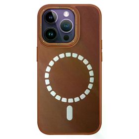 Fuchsia İphone 14 Pro İle Uyumlu Hbc-156 Forum Magneticsafe Kapak - Kahverengi Kılıf