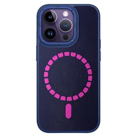 Fuchsia İphone 14 Pro İle Uyumlu Hbc-156 Forum Magneticsafe Kapak Lacivert Kılıf