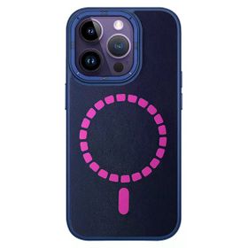 Fuchsia İphone 14 Pro İle Uyumlu Hbc-156 Forum Magneticsafe Kapak Lacivert Kılıf