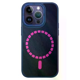 Fuchsia İphone 14 Pro İle Uyumlu Hbc-156 Forum Magneticsafe Kapak Lacivert Kılıf