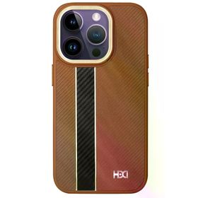 Fuchsia İphone 14 Pro İle Uyumlu Hbc-163 Times Kapak -Kahverengi Kılıf