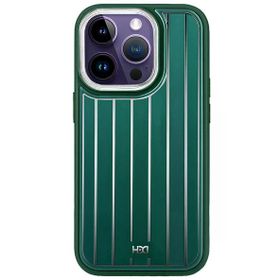 Fuchsia İphone 14 Pro İle Uyumlu Hbc-190 Kolaj Koyu Yeşil Kılıf