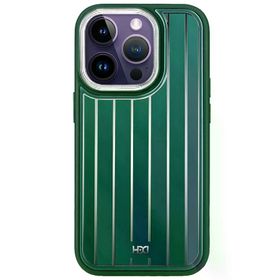 Fuchsia İphone 14 Pro İle Uyumlu Hbc-190 Kolaj Koyu Yeşil Kılıf