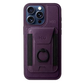 Fuchsia İphone 14 Pro İle Uyumlu Hbc-228 Havana Magnet Derin Mor Kartvizitli Kapak