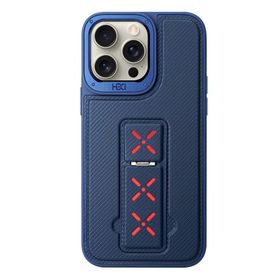 Fuchsia İphone 14 Pro İle Uyumlu Hbc-248 Lima Lacivert Standlı Kapak