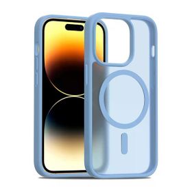 Fuchsia İphone 14 Pro İle Uyumlu Jota Açık Mavi Kablosuz Şarj Özellikli Kapak