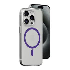 Fuchsia İphone 14 Pro İle Uyumlu Kılıf Bubble Mor Kablosuz Şarj Özellikli Kapak