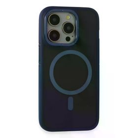 Fuchsia İphone 14 Pro İle Uyumlu Rocky Kablosuz Şarj Özellikli Lacivert Kılıf