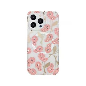 Fuchsia İphone 14 Pro İle Uyumlu Tanya Desen 11 Kablosuz Şarj Özellikli Kapak