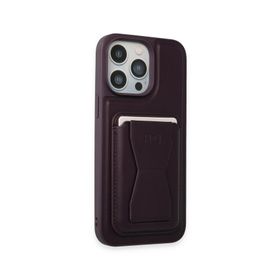 Fuchsia iPhone 14 Pro Kılıf HD Deri Luxury Magnet Kartvizitli Kapak
