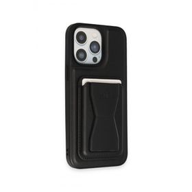 Fuchsia iPhone 14 Pro Kılıf HD Deri Luxury Magnet Kartvizitli Kapak