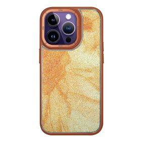Fuchsia İphone 14 Pro Max İle Uyumlu Hbc-201 Salvador Kahverengi Simli Kapak