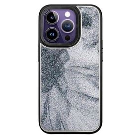 Fuchsia İphone 14 Pro Max İle Uyumlu Hbc-201 Salvador Siyah Simli Kapak