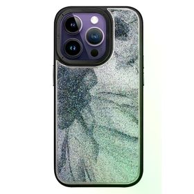 Fuchsia İphone 14 Pro Max İle Uyumlu Hbc-201 Salvador Siyah Simli Kapak