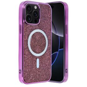 Fuchsia İphone 14 Pro Max İle Uyumlu Helen Derin Mor Kablosuz Şarj Özellikli Kapak