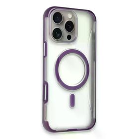 Fuchsia İphone 14 Pro Max İle Uyumlu Hilton Derin Mor Kablosuz Şarj Özellikli Kapak