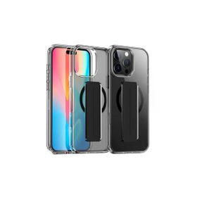 Fuchsia İphone 14 Pro Max İle Uyumlu Kılıf Alfa Siyah Kablosuz Şarj Özellikli Standlı Kapak
