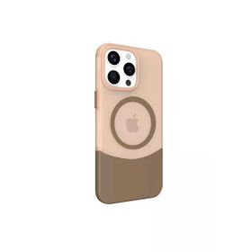 Fuchsia İphone 14 Pro Max İle Uyumlu Pc Suit Kahverengi Kablosuz Şarj Özellikli Kapak