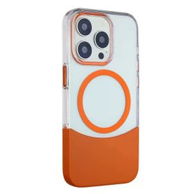 Fuchsia İphone 14 Pro Max İle Uyumlu Pc Suit Turuncu Kablosuz Şarj Özellikli Kapak