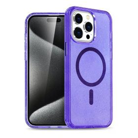 Fuchsia İphone 14 Pro Max İle Uyumlu Star Mor Kablosuz Şarj Özellikli Kapak