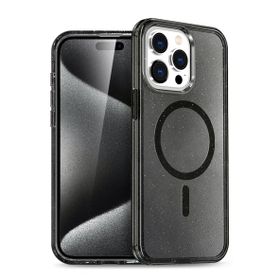 Fuchsia İphone 14 Pro Max İle Uyumlu Star Siyah Kablosuz Şarj Özellikli Kapak