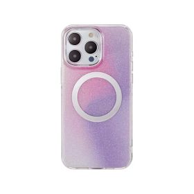 Fuchsia İphone 14 Pro Max İle Uyumlu Tanya Desen 1 Kablosuz Şarj Özellikli Kapak