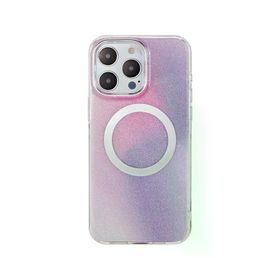 Fuchsia İphone 14 Pro Max İle Uyumlu Tanya Desen 1 Kablosuz Şarj Özellikli Kapak